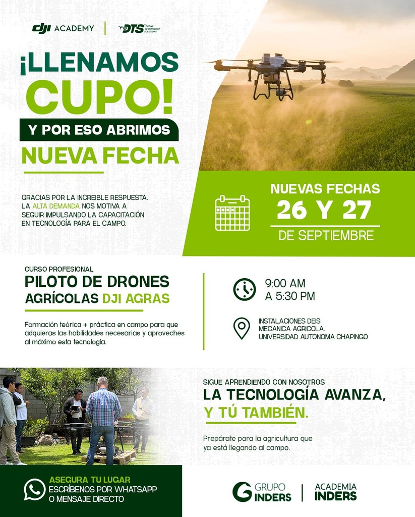 Curso Profesional Piloto de Drones Agrícolas DJI AGRAS