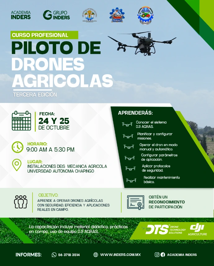 Curso Profesional Piloto de Drones Agrícolas DJI AGRAS